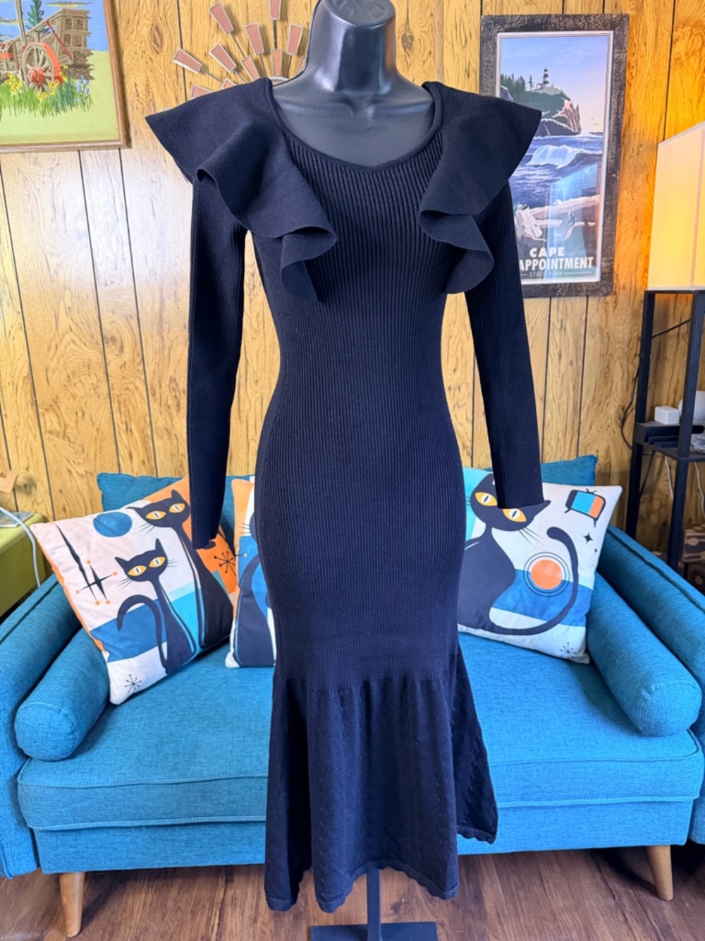 Gorgeous Goth Mermaid Princess Sweater Dress